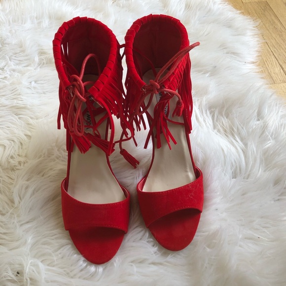 Sexy red fringe heels♥️ - Picture 2 of 5